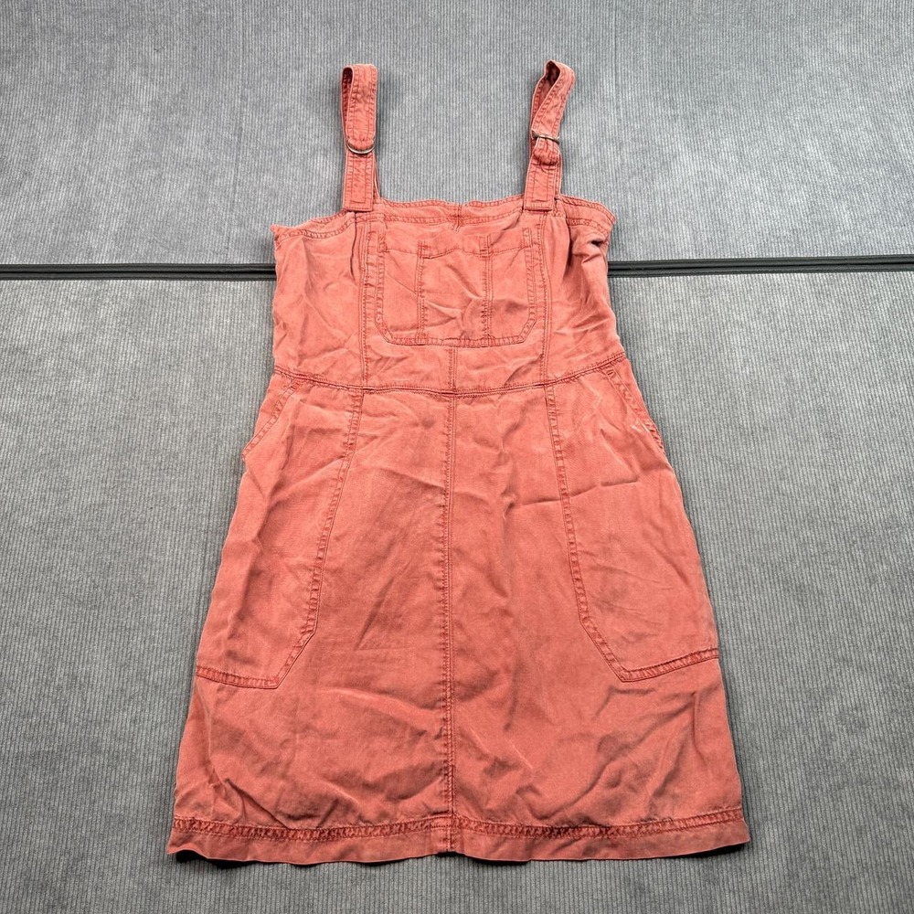 Abercrombie & Fitch Pinafore Mini Dress Terracotta Red Overall Straps Small Y2k